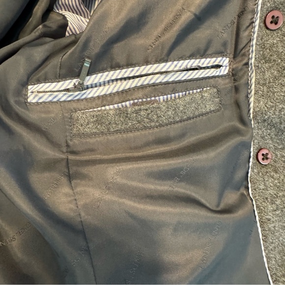 LANDS END Heather Gray Wool Blend Double Breasted Mid Length Peacoat Size 14 - Picture 10 of 11